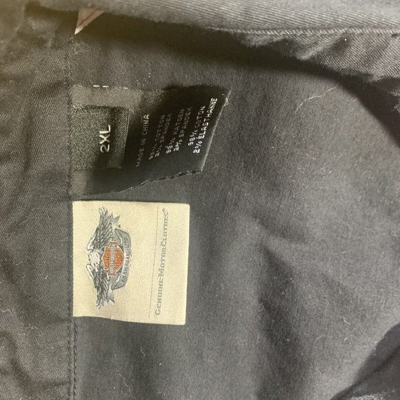 Harley Davidson Zip Up Shirt Womens Red & Black 2XL Work Shirt Garage Shirt - Picture 4 of 6